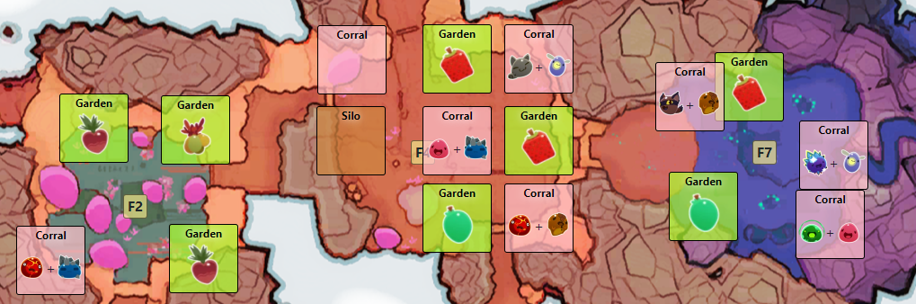 Area Map of Slime Rancher (Haven't explored The Moss Blanket, The