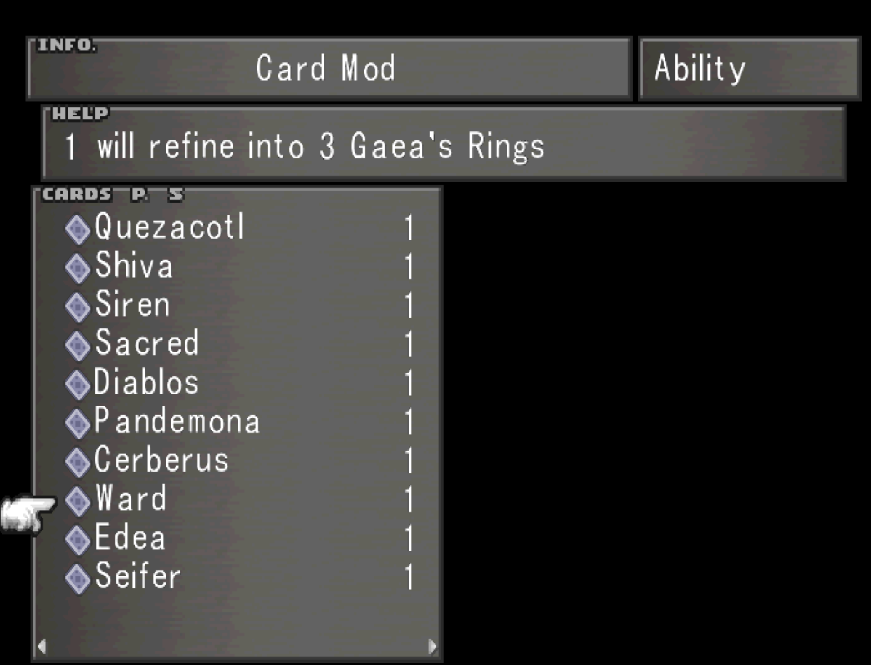Ward Card - FF8 Guide