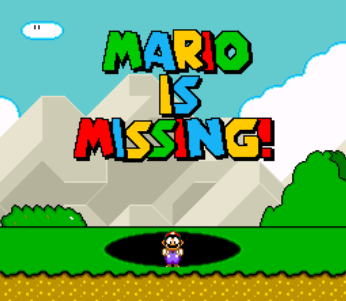 Mario's missing. Марио Скриншот игры dos. Mario is missing. Марио приключения 2. Mario title Screen.