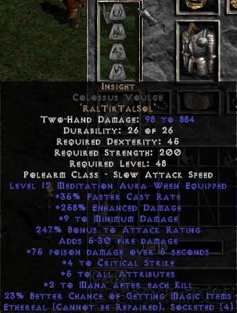 diablo 2 weapon for insight