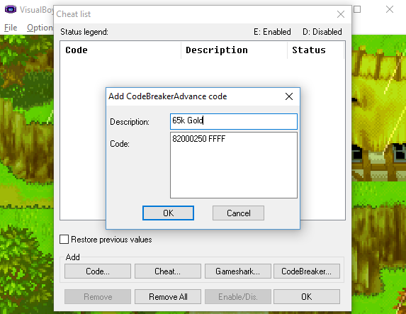 Cheat gba